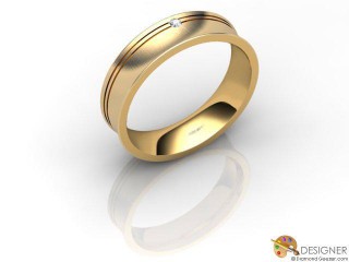 Men's Diamond 18ct. Yellow Gold Court Wedding Ring-D10440-1803-001G