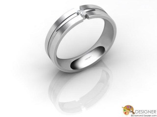Men's Diamond 18ct. White Gold Court Wedding Ring-D10447-0501-001G