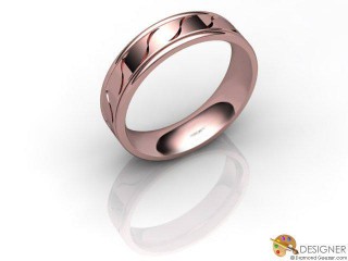 Men's Designer 18ct. Rose Gold Flat-Court Wedding Ring-D10466-0401-000G