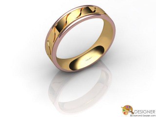 Men's Designer 18ct. Rose and Yellow Gold Flat-Court Wedding Ring-D10466-2501-000G
