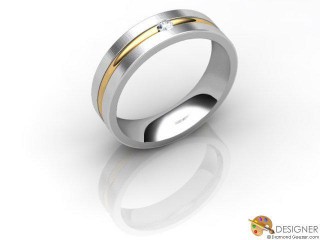 Men's Diamond 18ct. Yellow and White Gold Court Wedding Ring-D10467-2801-001G
