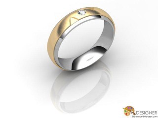 Men's Diamond 18ct. Yellow and White Gold Court Wedding Ring-D10472-2803-001G