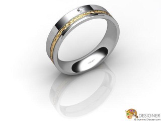 Men's Diamond 18ct. Yellow and White Gold Court Wedding Ring-D10476-2808-001G