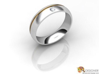 Men's Diamond 18ct. Yellow and White Gold Court Wedding Ring-D10478-2801-001G