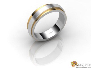 Men's Designer 18ct. Yellow and White Gold Court Wedding Ring-D10480-2801-000G