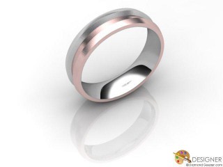 Men's Designer 18ct. White and Rose Gold Court Wedding Ring-D10481-2403-000G