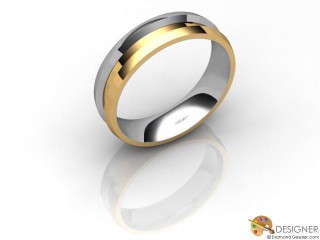 Men's Designer 18ct. Yellow and White Gold Court Wedding Ring-D10481-2801-000G