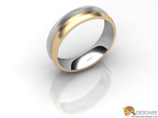 Men's Designer 18ct. Yellow and White Gold Court Wedding Ring-D10481-2803-000G