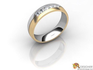Men's Diamond 18ct. Yellow and White Gold Court Wedding Ring-D10491-2801-006G