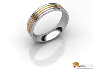 Men's Designer 18ct. White and Rose Gold Court Wedding Ring-D10498-2401-000G