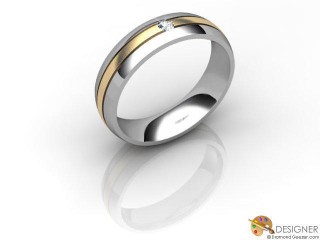 Men's Diamond 18ct. Yellow and White Gold Court Wedding Ring-D10507-2803-001G