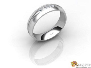 Men's Diamond Platinum Court Wedding Ring-D10523-0103-005G