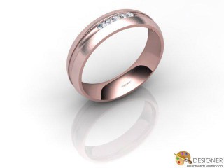Men's Diamond 18ct. Rose Gold Court Wedding Ring-D10523-0403-005G