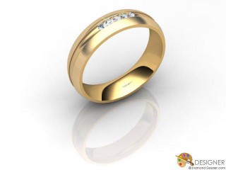 Men's Diamond 18ct. Yellow Gold Court Wedding Ring-D10523-1803-005G