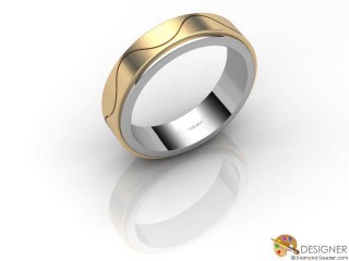 Men's Designer 18ct. Yellow and White Gold Court Wedding Ring-D10536-2803-000G