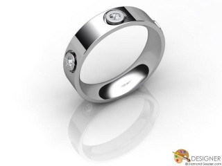 Women's Diamond 18ct. White Gold Court Wedding Ring-D10554-0501-005L