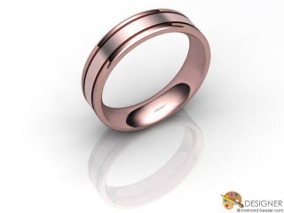 Men's Designer 18ct. Rose Gold Flat-Court Wedding Ring-D10555-0403-000G