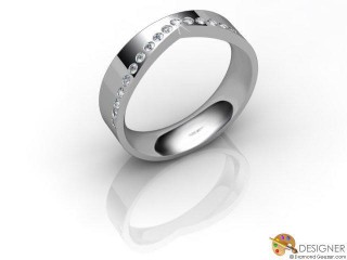 Men's Diamond 18ct. White Gold Court Wedding Ring-D10557-0501-021G