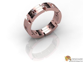 Men's Diamond 18ct. Rose Gold Court Wedding Ring-D10585-0401-018G