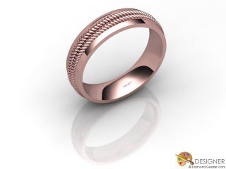 Women's Designer 18ct. Rose Gold Court Wedding Ring-D10622-0401-000L