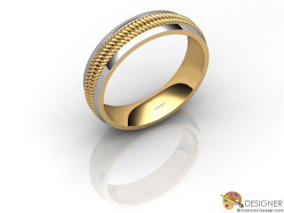 Men's Designer 18ct. Yellow and White Gold Court Wedding Ring-D10622-2801-000G