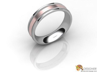 Men's Designer 18ct. White and Rose Gold Court Wedding Ring-D10623-2403-000G