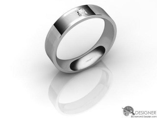 Men's Diamond Platinum Flat-Court Wedding Ring-D10625-0101-001G