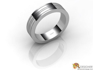 Men's Designer Platinum Flat-Court Wedding Ring-D10629-0101-000G