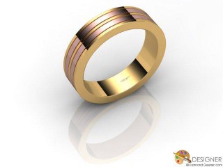 Men's Designer 18ct. Rose and Yellow Gold Flat-Court Wedding Ring-D10629-2501-000G