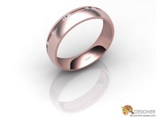 Men's Diamond 18ct. Rose Gold Court Wedding Ring-D10641-0403-008G