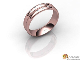 Men's Diamond 18ct. Rose Gold Court Wedding Ring-D10643-0401-008G