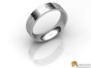Men's Diamond 18ct. White Gold Flat-Court Wedding Ring-D10646-0501-003G