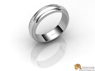 Men's Diamond Platinum Court Wedding Ring-D10665-0101-004G