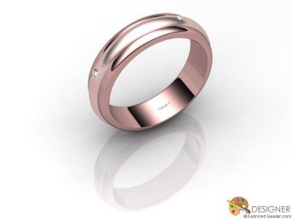 Women's Diamond 18ct. Rose Gold Court Wedding Ring-D10665-0401-004L