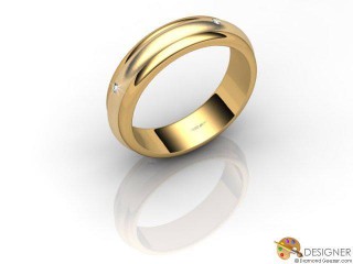 Men's Diamond 18ct. Yellow Gold Court Wedding Ring-D10665-1801-004G