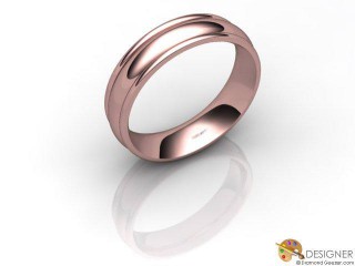 Women's Designer 18ct. Rose Gold Court Wedding Ring-D10673-0401-000L