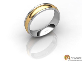 Men's Designer 18ct. Yellow and White Gold Court Wedding Ring-D10673-2801-000G