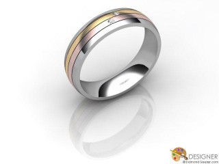 Men's Diamond 18ct. Yellow and White Gold Court Wedding Ring-D10674-2803-001G