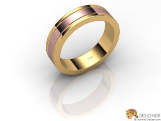 Men's Designer 18ct. Rose and Yellow Gold Flat-Court Wedding Ring-D10676-2501-000G