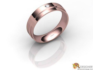 Men's Diamond 18ct. Rose Gold Flat-Court Wedding Ring-D10681-0401-001G