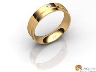 Men's Diamond 18ct. Yellow Gold Flat-Court Wedding Ring-D10681-1801-001G