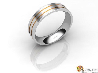 Men's Designer 18ct. White Gold Flat-Court Wedding Ring-D10685-0503-000G