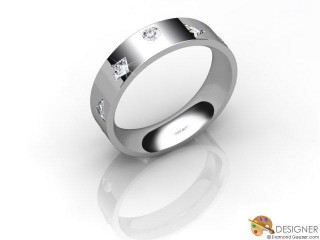 Men's Diamond Platinum Flat-Court Wedding Ring-D10692-0101-009G