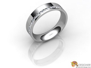 Women's Diamond Platinum Court Wedding Ring-D10699-0101-040L