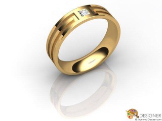 Men's Diamond 18ct. Yellow Gold Court Wedding Ring-D10700-1801-001G