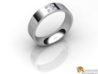 Men's Diamond Platinum Flat-Court Wedding Ring-D10704-0101-004G