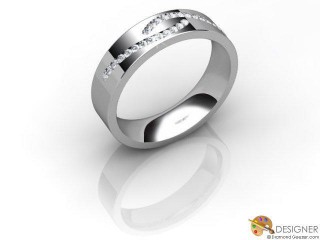 Women's Diamond Platinum Court Wedding Ring-D10707-0101-026L