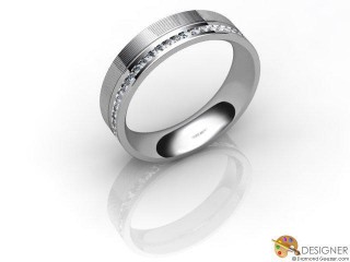 Women's Diamond Platinum Court Wedding Ring-D10709-0101-030L