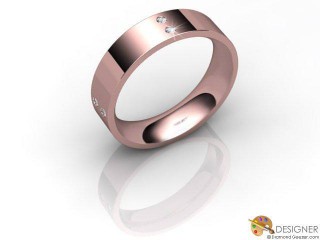 Men's Diamond 18ct. Rose Gold Flat-Court Wedding Ring-D10713-0401-008G