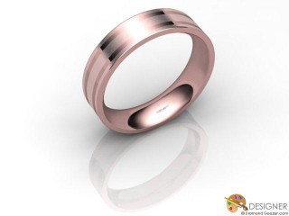 Women's Designer 18ct. Rose Gold Flat-Court Wedding Ring-D10730-0403-000L